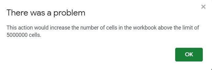 Những giới hạn cần biết trong Google Sheets